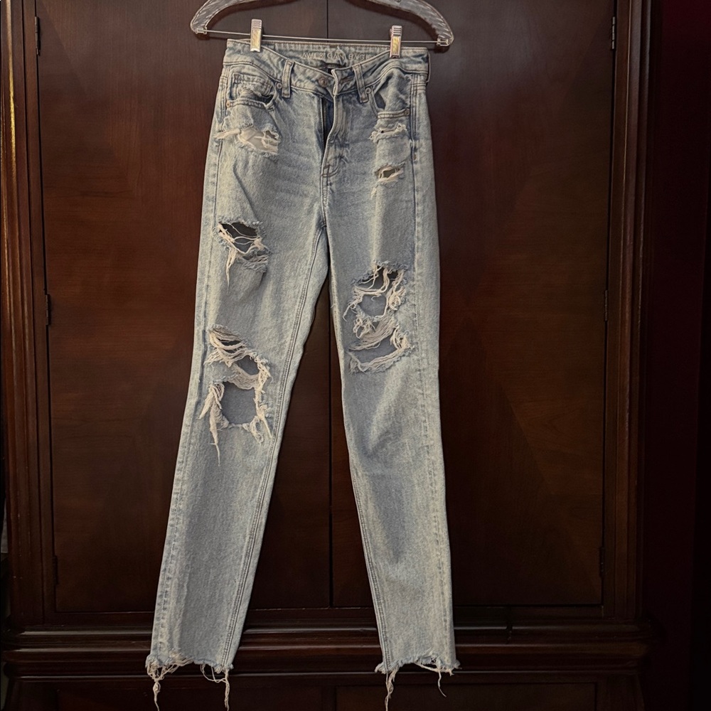 Distressed Light Wash strigid Jeans by American Eagle